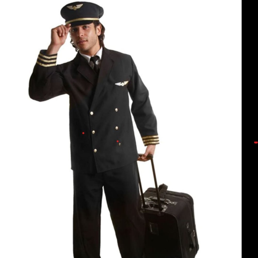 Deluxe Adult Pilot Halloween Costume (Small)